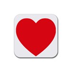 Red Heart Rubber Coaster (Square)