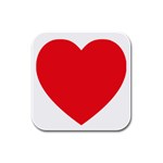 Red Heart Rubber Square Coaster (4 pack)