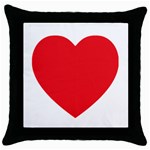 Red Heart Throw Pillow Case (Black)