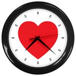 Red Heart Wall Clock (Black)