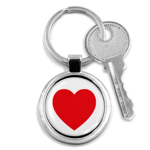 Red Heart Key Chain (Round) from ArtsNow.com Front