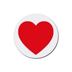 Red Heart Rubber Coaster (Round)