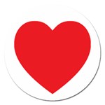 Red Heart Magnet 5  (Round)