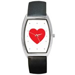 Red Heart Barrel Style Metal Watch