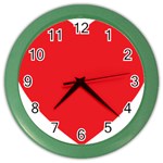 Red Heart Color Wall Clock