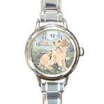 Golden Retriever Round Italian Charm Watch