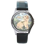 Golden Retriever Round Metal Watch