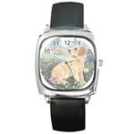 Golden Retriever Square Metal Watch