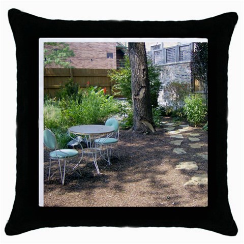 The Quiet Garden Throw Pillow Case (Black) from ArtsNow.com Front