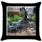 The Quiet Garden Throw Pillow Case (Black)