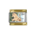 Golden Retriever Gold Trim Italian Charm (9mm)