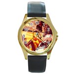 Avatar Wallet Round Gold Metal Watch