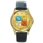 Avatar Watch Round Gold Metal Watch