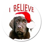 chocolate_lab_SANTA_copy copy Magnet 5  (Round)