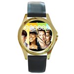 akepmg Round Gold Metal Watch