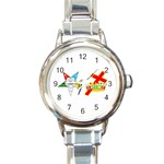 2hus Round Italian Charm Watch