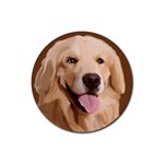 golden retriever circle Rubber Round Coaster (4 pack)