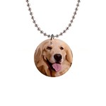 golden retriever circle 1  Button Necklace