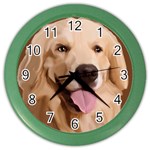 golden retriever circle Color Wall Clock