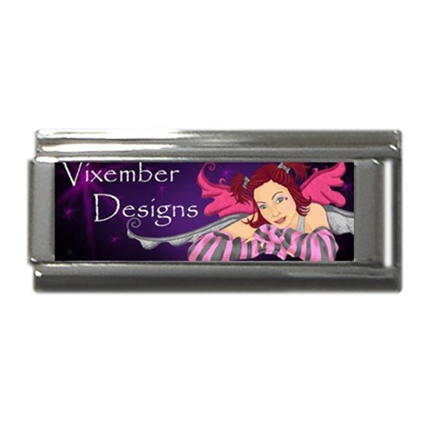 Vixember Logo Superlink Italian Charm (9mm) from ArtsNow.com Front