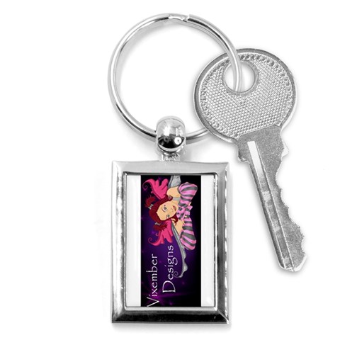 Vixember Logo Key Chain (Rectangle) from ArtsNow.com Front