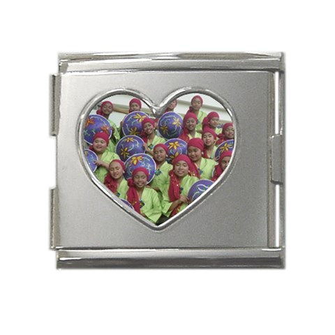SDC10170 Mega Link Heart Italian Charm (18mm) from ArtsNow.com Front