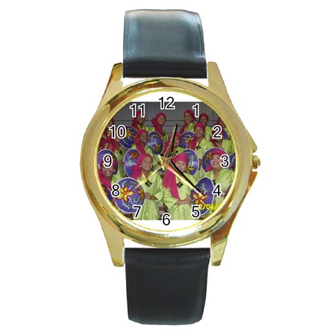 SDC10129 Round Gold Metal Watch from ArtsNow.com Front