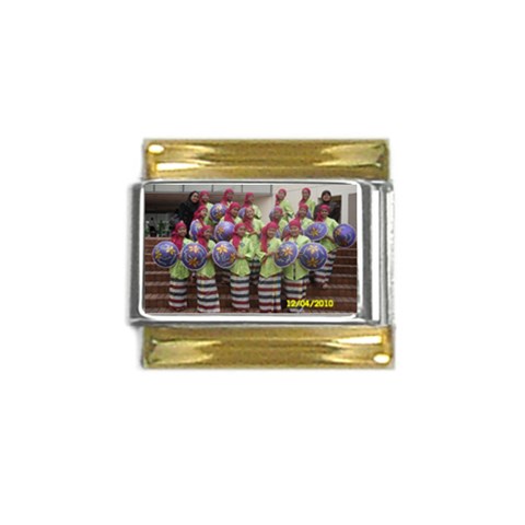 SDC10162 Gold Trim Italian Charm (9mm) from ArtsNow.com Front