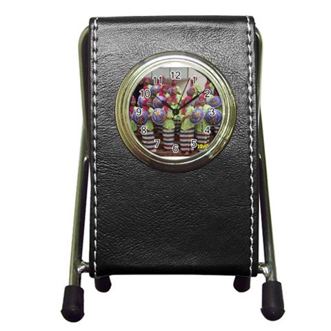 SDC10162 Pen Holder Desk Clock from ArtsNow.com Front