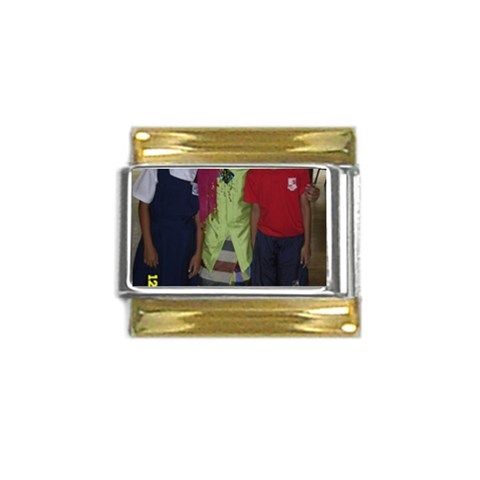 SDC10132 Gold Trim Italian Charm (9mm) from ArtsNow.com Front