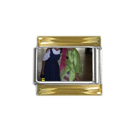 SDC10131 Gold Trim Italian Charm (9mm) from ArtsNow.com Front