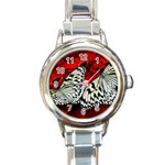 butterfly Round Italian Charm Watch