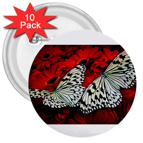 butterfly 3  Button (10 pack) from ArtsNow.com Front