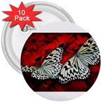 butterfly 3  Button (10 pack)