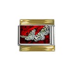 butterfly Gold Trim Italian Charm (9mm)