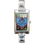 butterfly Rectangular Italian Charm Watch