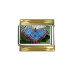 butterfly Gold Trim Italian Charm (9mm)