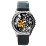 butterfly Round Metal Watch
