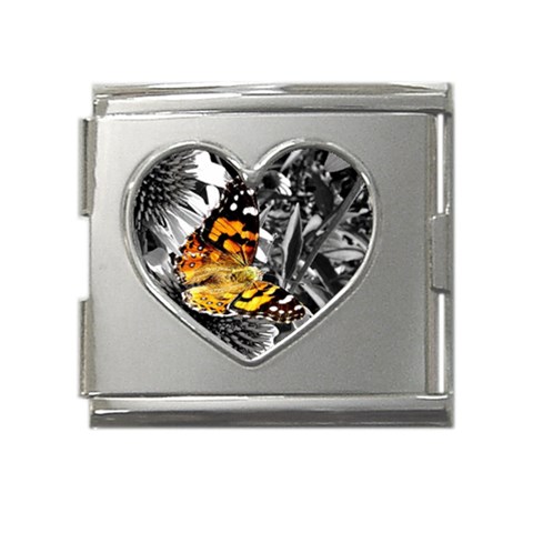 butterfly Mega Link Heart Italian Charm (18mm) from ArtsNow.com Front