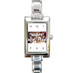 happy-new-year Rectangular Italian Charm Watch