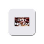 happy-new-year Rubber Square Coaster (4 pack)