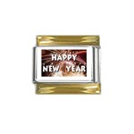 happy-new-year Gold Trim Italian Charm (9mm)