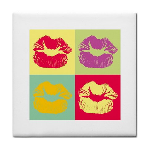 Lips Tile Coaster from ArtsNow.com Front