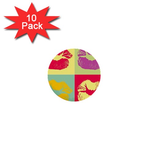 Lips 1  Mini Button (10 pack)  from ArtsNow.com Front