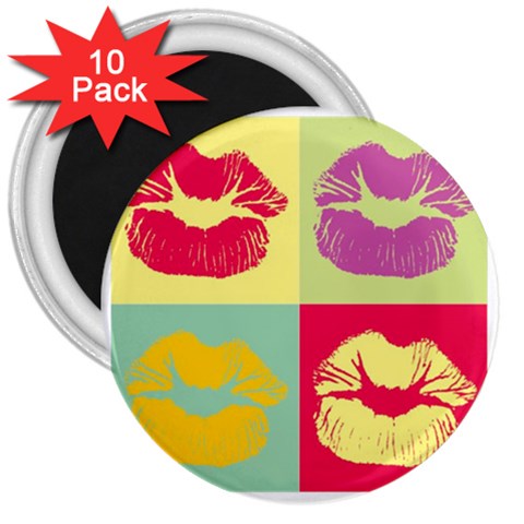 Lips 3  Magnet (10 pack) from ArtsNow.com Front
