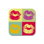 Lips Rubber Square Coaster (4 pack)