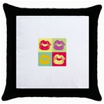 Lips Throw Pillow Case (Black)