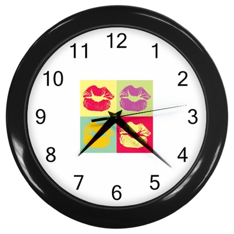 Lips Wall Clock (Black) from ArtsNow.com Front