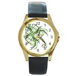 abstract Round Gold Metal Watch