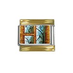 abstract Gold Trim Italian Charm (9mm)